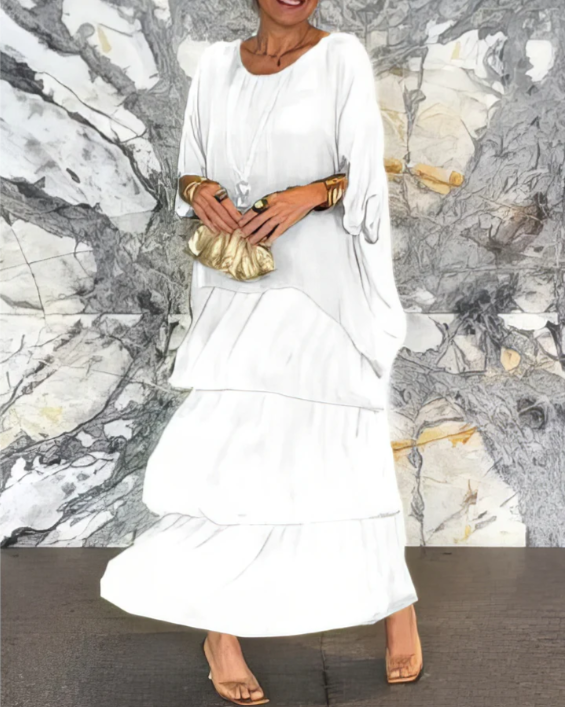 Caroline™ -  Lockeres Maxikleid mit Rundhalsausschnitt