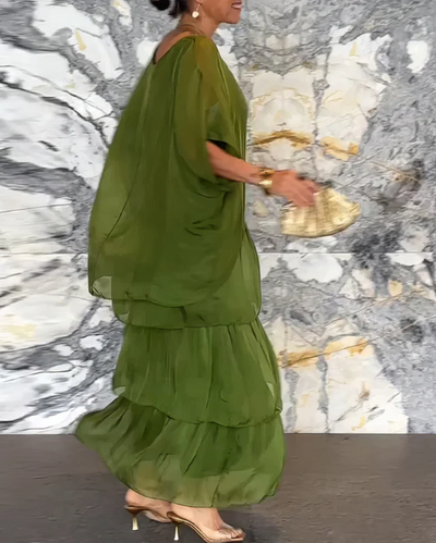 Caroline™ -  Lockeres Maxikleid mit Rundhalsausschnitt
