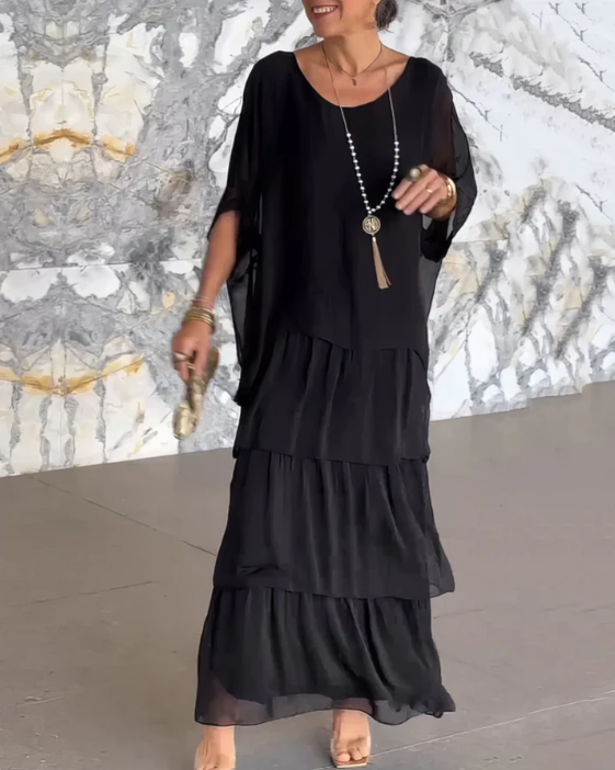 Caroline™ -  Lockeres Maxikleid mit Rundhalsausschnitt