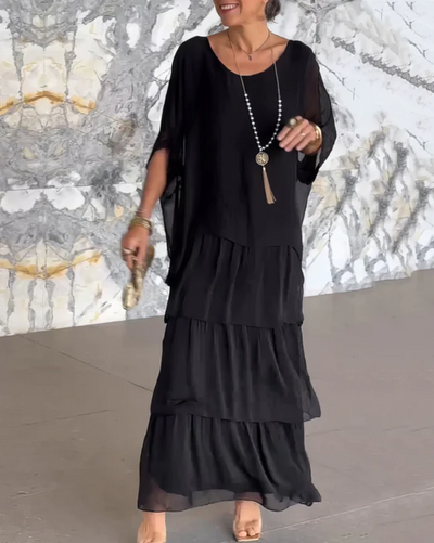 Caroline™ -  Lockeres Maxikleid mit Rundhalsausschnitt