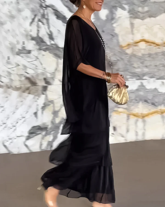 Caroline™ -  Lockeres Maxikleid mit Rundhalsausschnitt