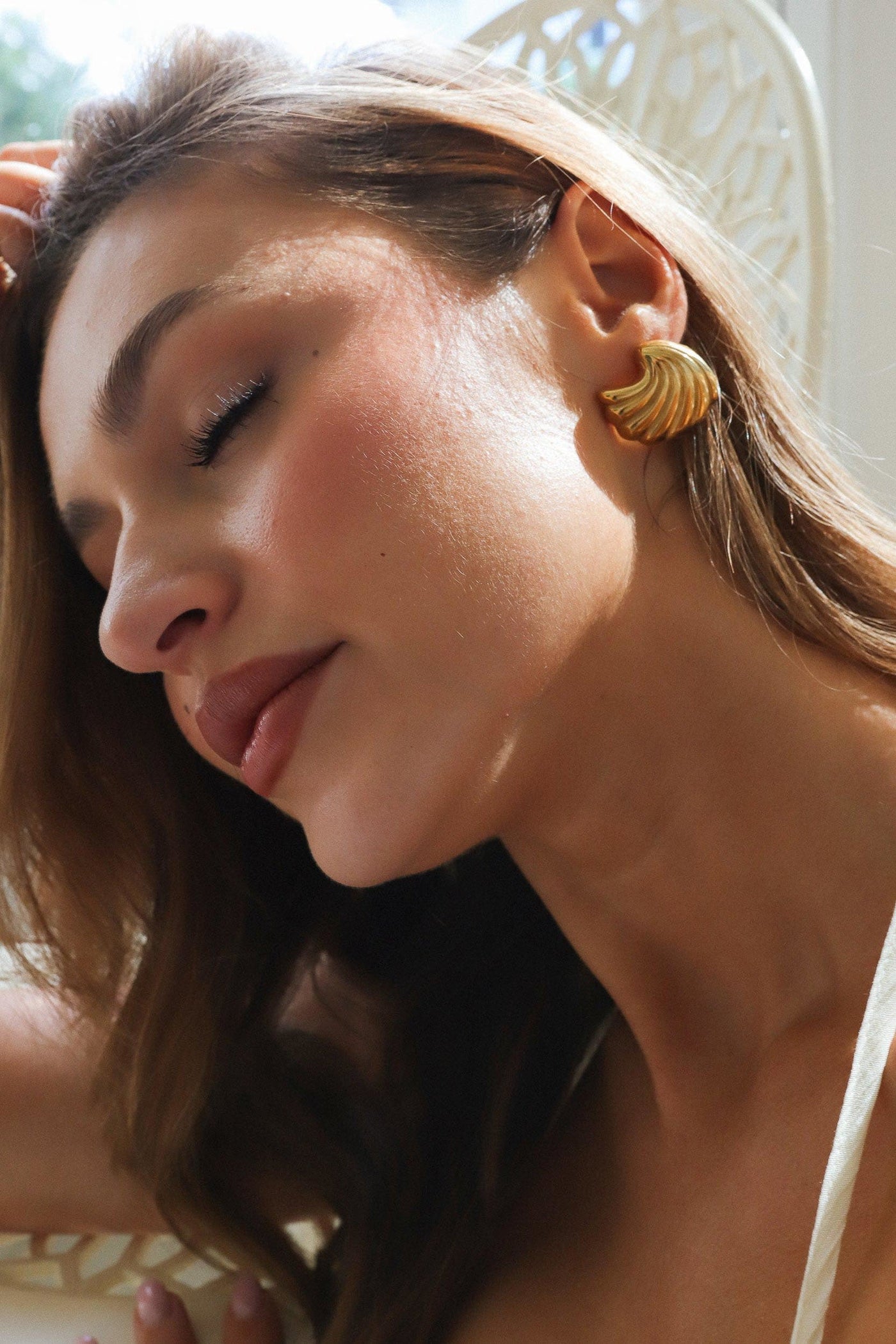 Fiona™ - Gold Muschel-Ohrringe