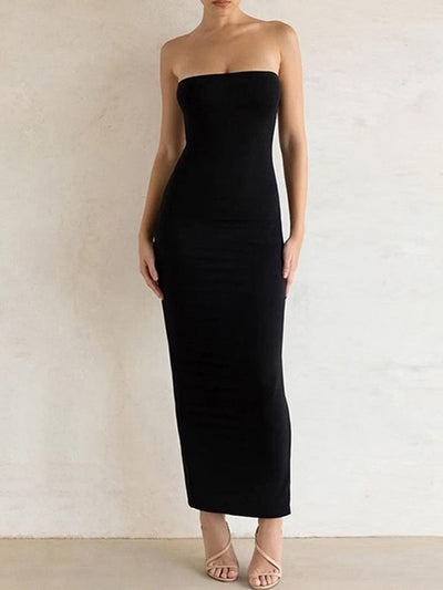 Celina™ - Trägerloses Schwarzes MUSTHAVE Kleid