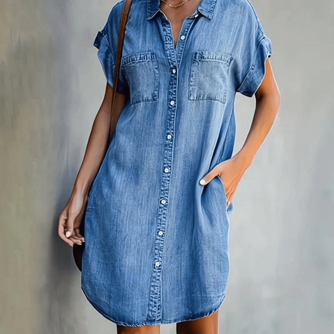 Martina™ - Kurzärmeliges Jeanskleid