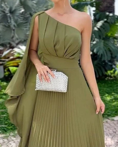 Johanna™ - Ein-Schulter-Plissee-Kleid