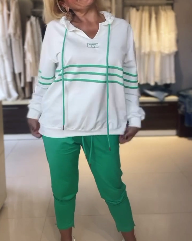 Mira - gestreifte Hose und Kapuzenjacke inklusive