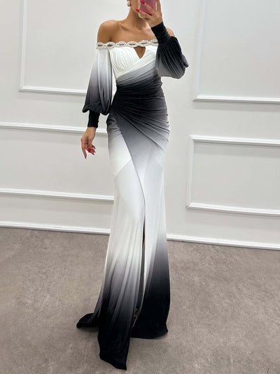 Rebecca™ - Gradient Off-Shoulder Abendkleid
