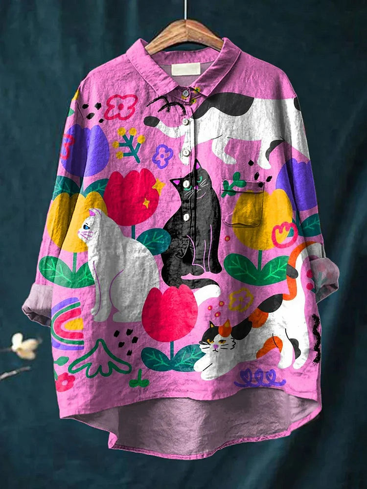 Thalia™ - Katzen-Kunst-Shirt