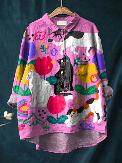 Thalia™ - Katzen-Kunst-Shirt