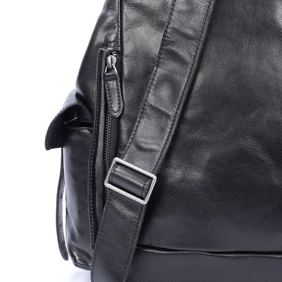 Bodo™ - Kleiner schwarzer Lederrucksack