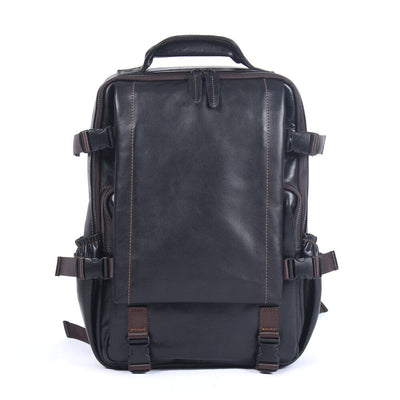 Isaac™ - Schwarzer Lederrucksack