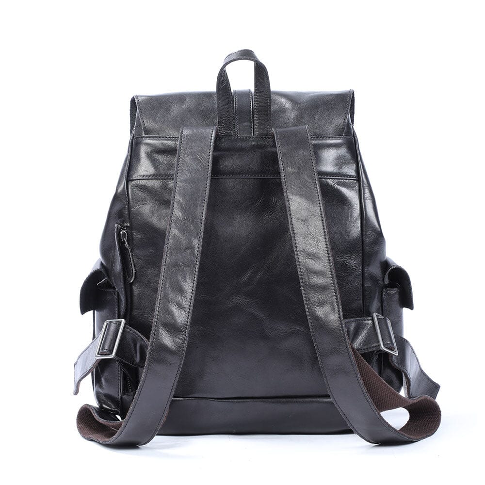 Bodo™ - Kleiner schwarzer Lederrucksack