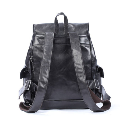 Bodo™ - Kleiner schwarzer Lederrucksack