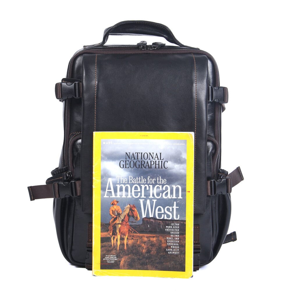Isaac™ - Schwarzer Lederrucksack