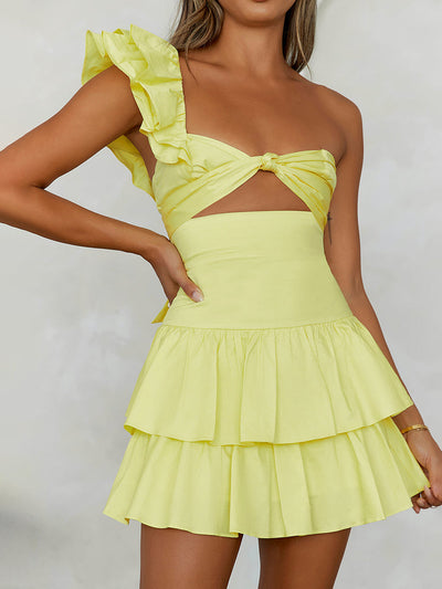 Selina™ - Ein-Schulter-Minikleid mit Blumendruck