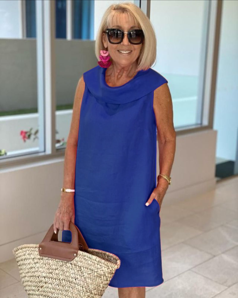 Marilène™ – Leinenkleid mit Faltenkragen