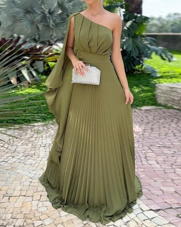 Johanna™ - Ein-Schulter-Plissee-Kleid