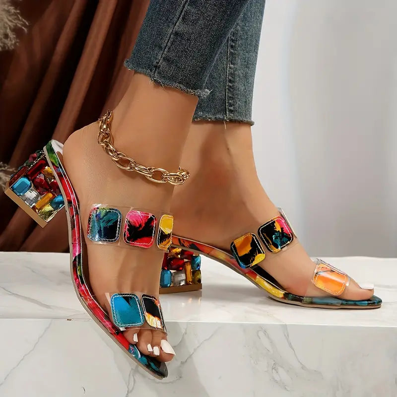 Chiara - Bunte Sandalen mit Doppelriemen