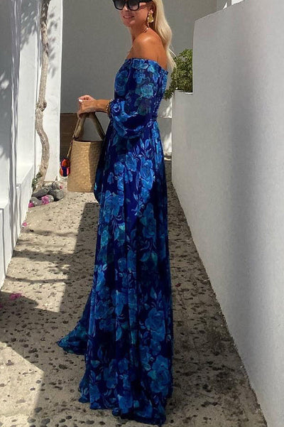 Fiona™ - Geblümtes schulterfreies Maxikleid