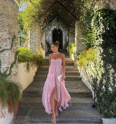 Colleen™ – Rüschen Trägerloses Maxikleid