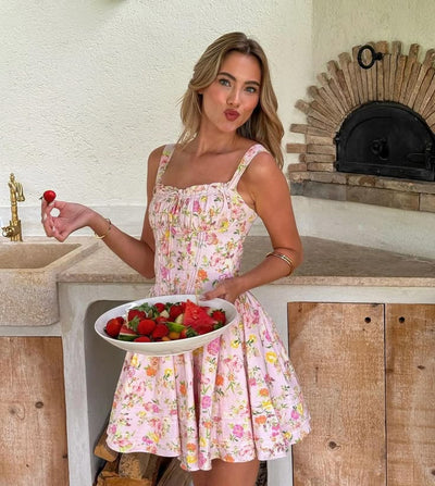 Helene™ - Florales Korsett-Minikleid