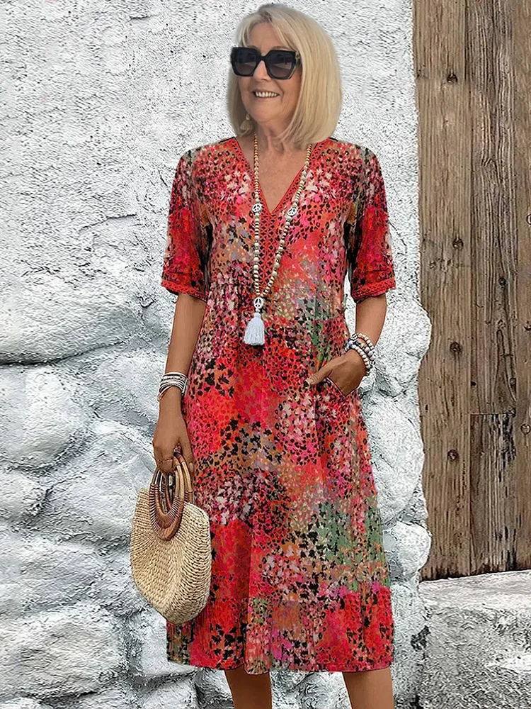 ASTRID™ | LEBENDIGES GEBLÜMTES KLEID