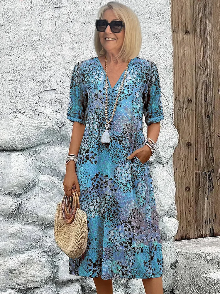 ASTRID™ | LEBENDIGES GEBLÜMTES KLEID