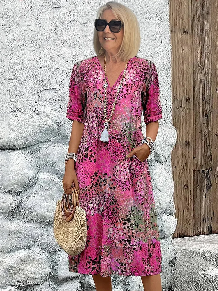 ASTRID™ | LEBENDIGES GEBLÜMTES KLEID