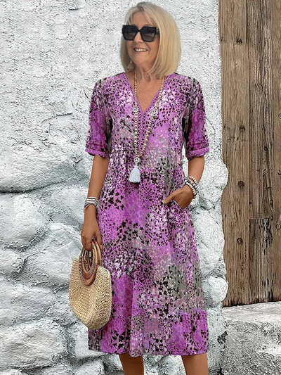 ASTRID™ | LEBENDIGES GEBLÜMTES KLEID