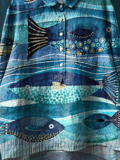 Quinn™ - Ozean-Kunst-Shirt