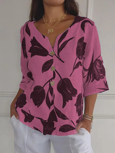 Delphine™ - Elegante Blumenbluse
