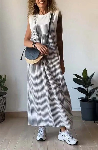 Camille™  - Gestreiftes lässiges Jumpsuit-Kleid