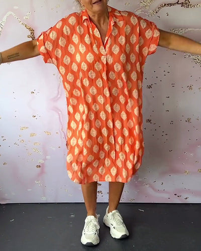 Liora™ - Lockeres Sommerkleid mit Reverskragen und kurzen Ärmeln