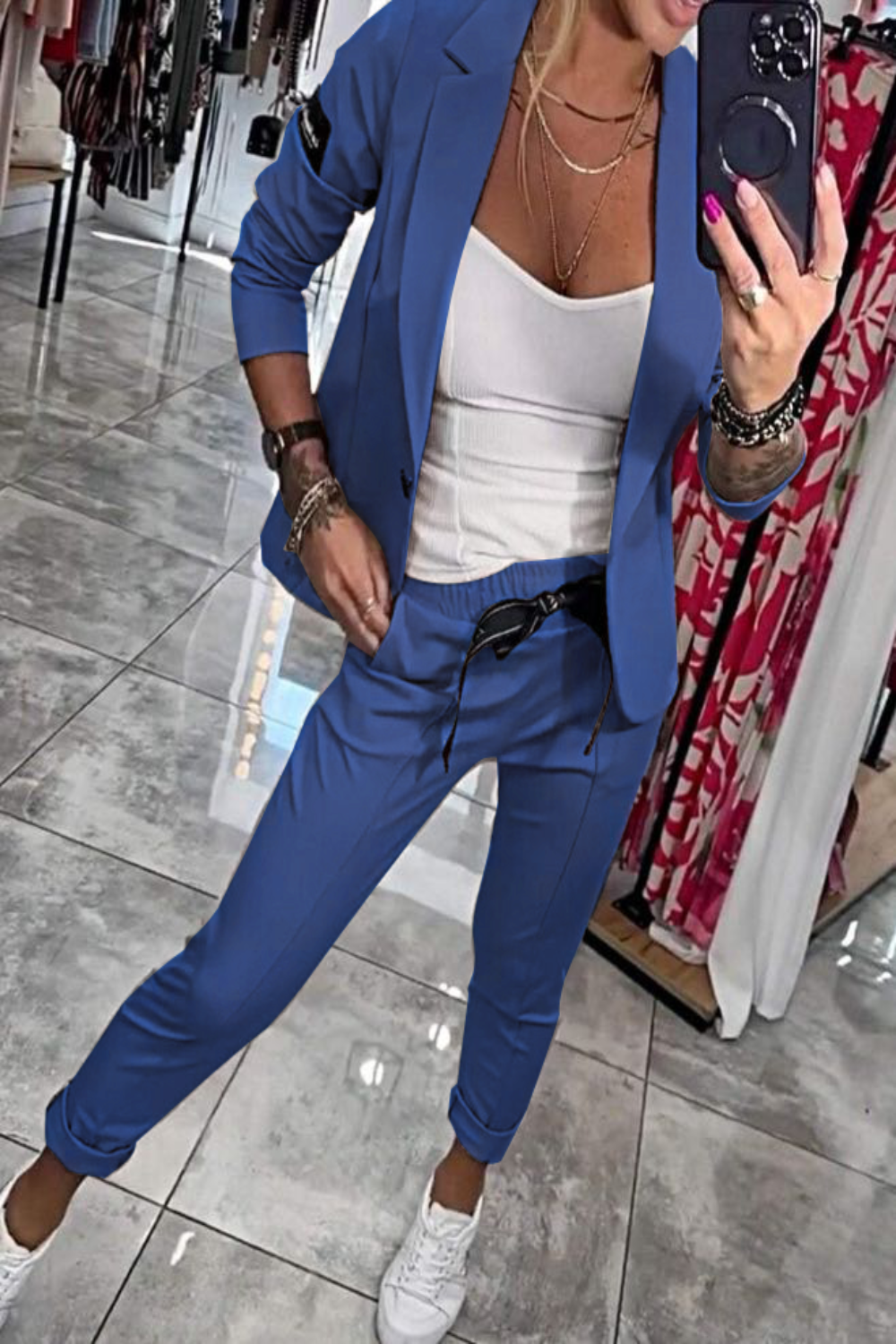 Moxie - Zweiteiliges Damen-Set Oberteil mit Jacke und Gummizug
