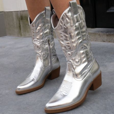 Sage™ - Elegante Cowboystiefel in Metallic-Optik