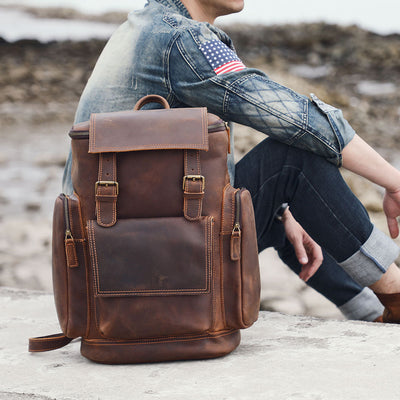 Leder-Laptop-Rucksack | KALMAR