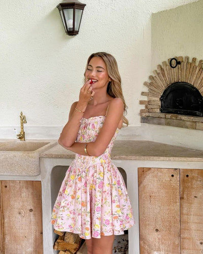 Helene™ - Florales Korsett-Minikleid