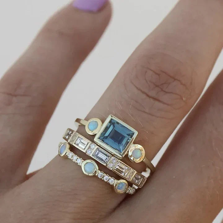 Blaue Ringe im Vintage-Stil