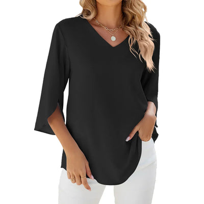 CARA - Bluse mit V-Ausschnitt