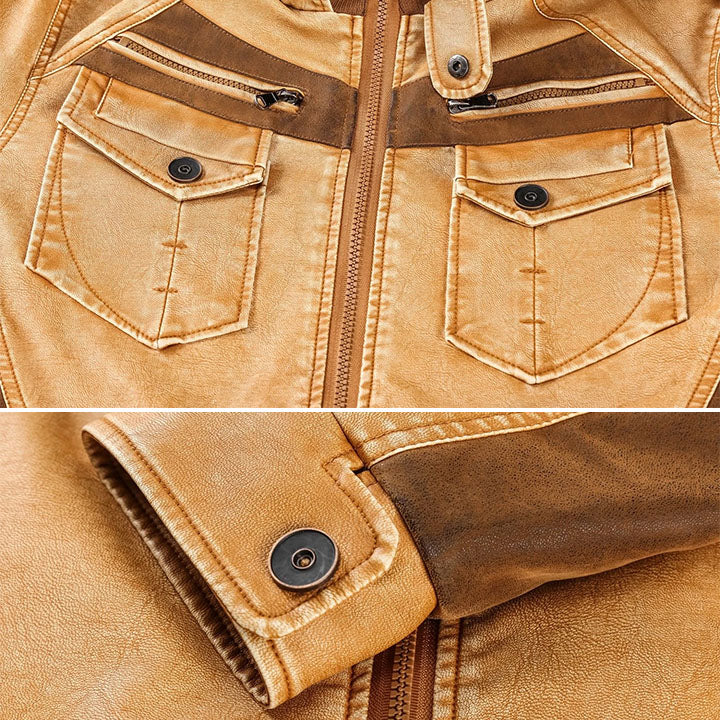 Titan™ - Orange Lederjacke