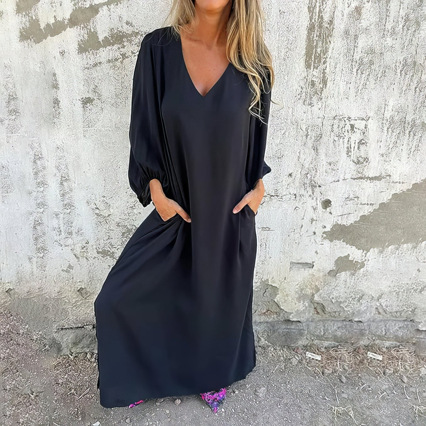 Perle™ - Boho Lange Kleid mit Taschen
