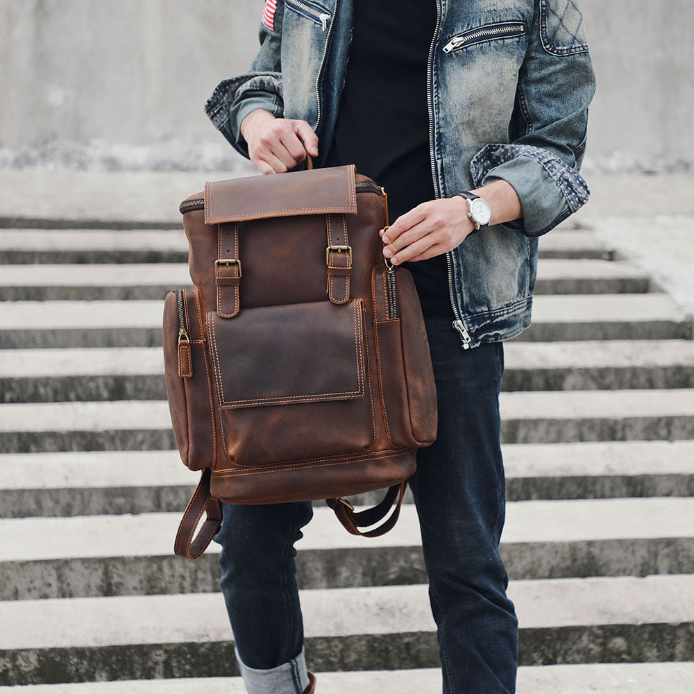 Leder-Laptop-Rucksack | KALMAR
