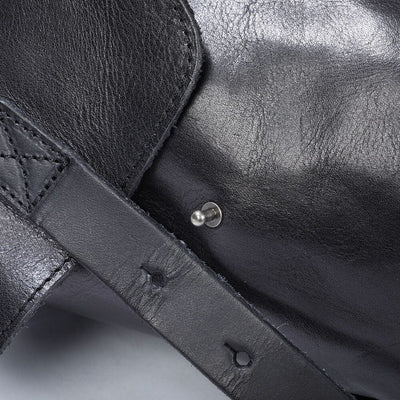 Bodo™ - Kleiner schwarzer Lederrucksack