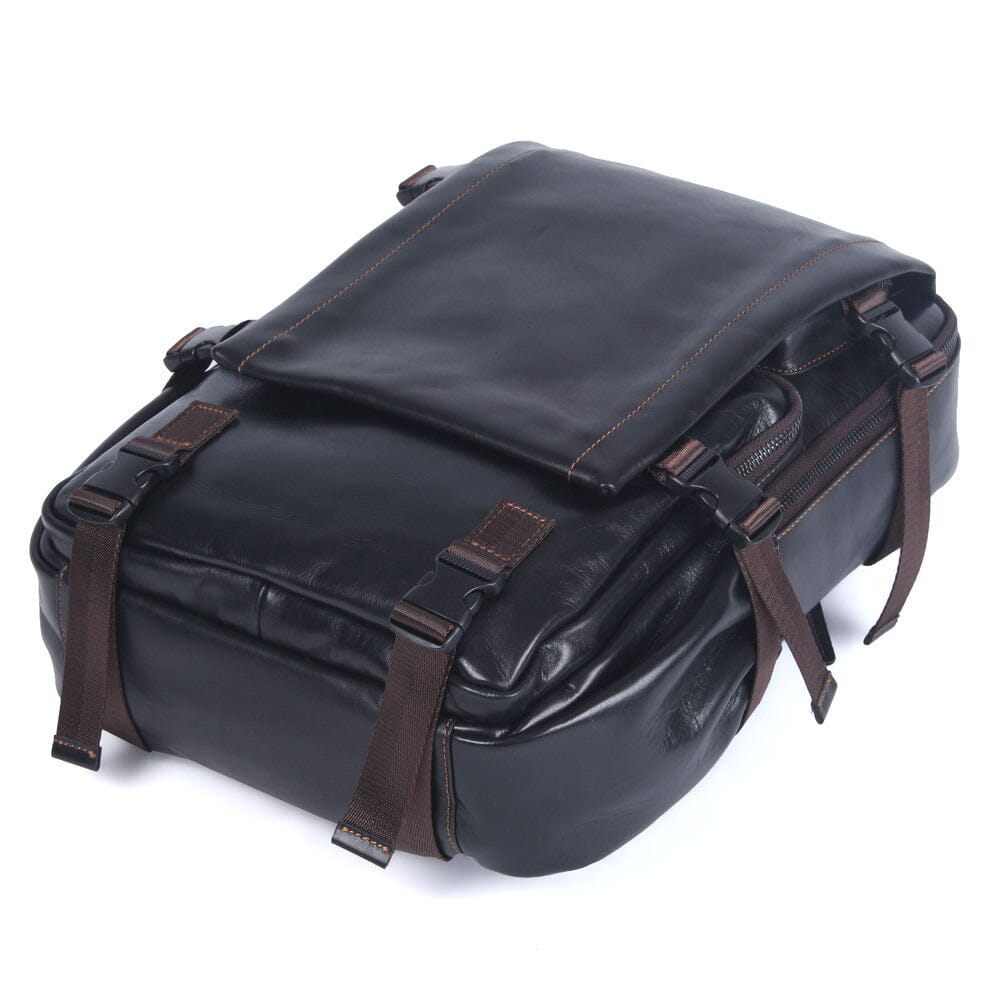Isaac™ - Schwarzer Lederrucksack