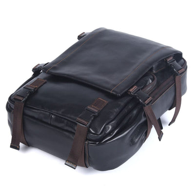 Isaac™ - Schwarzer Lederrucksack