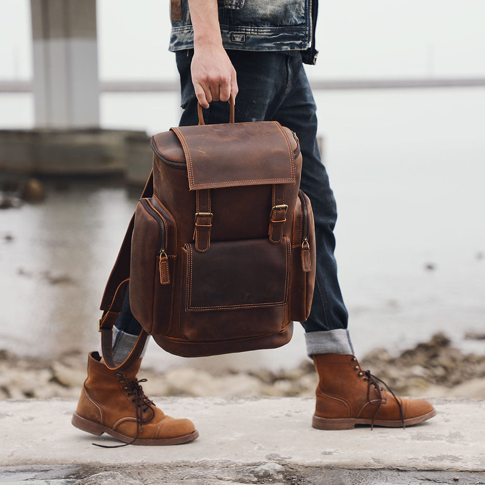 Kalmar™ - Laptop-Rucksack aus Leder
