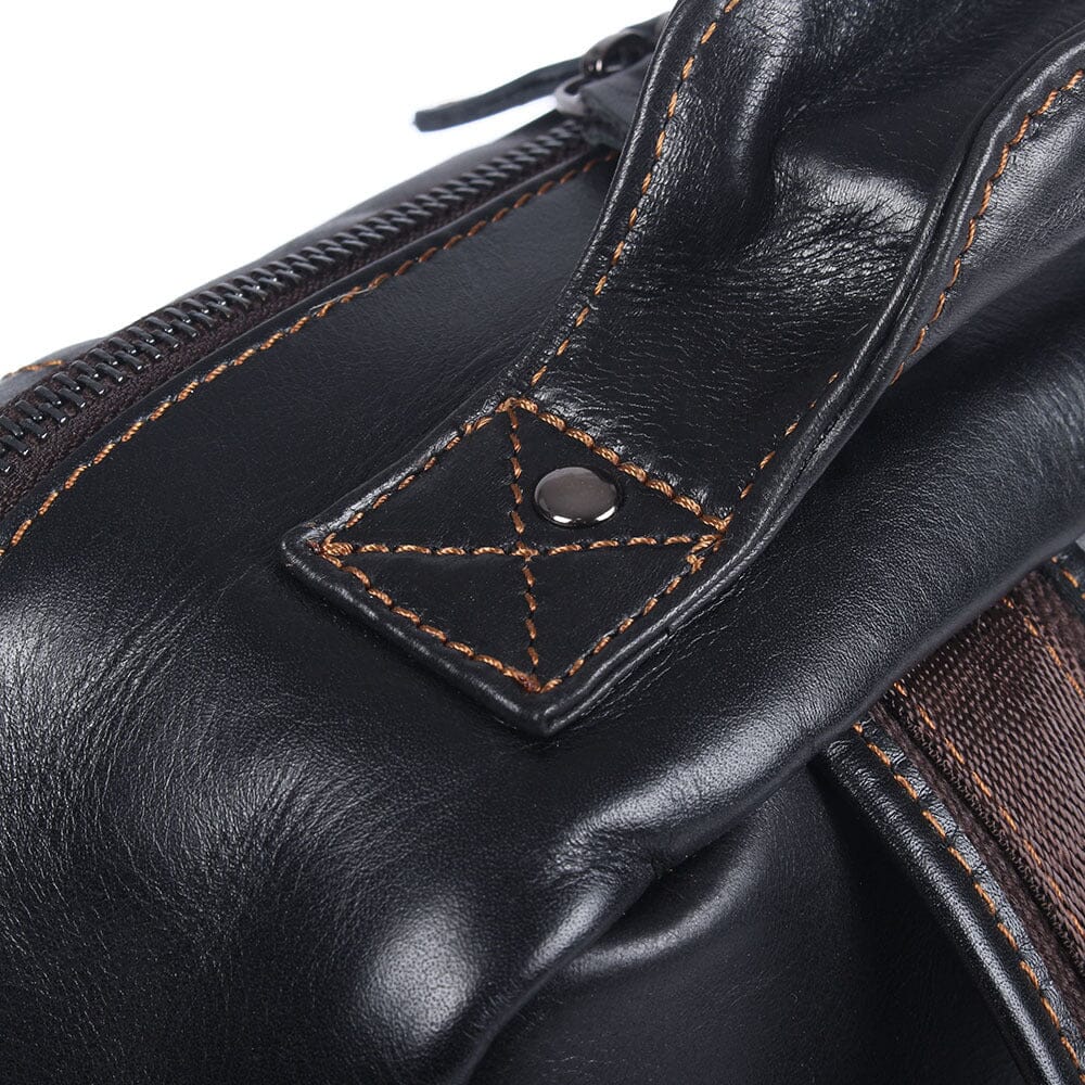 Isaac™ - Schwarzer Lederrucksack