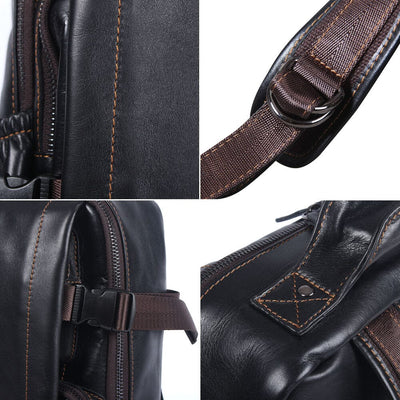 Isaac™ - Schwarzer Lederrucksack