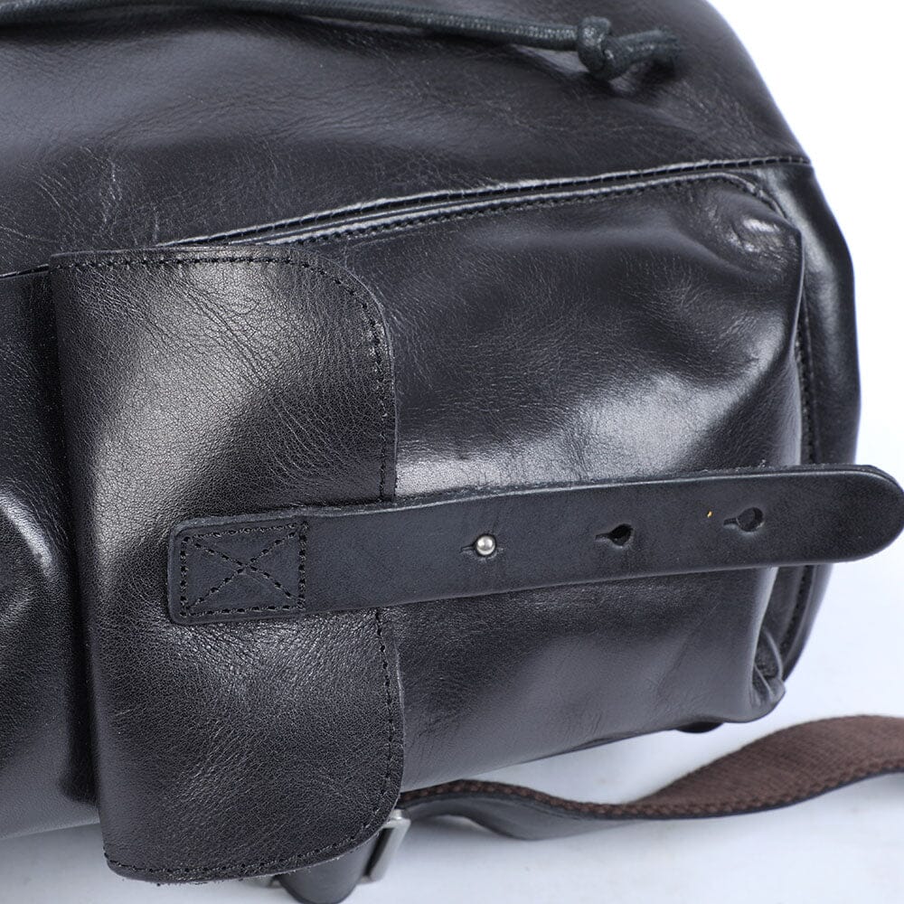 Bodo™ - Kleiner schwarzer Lederrucksack