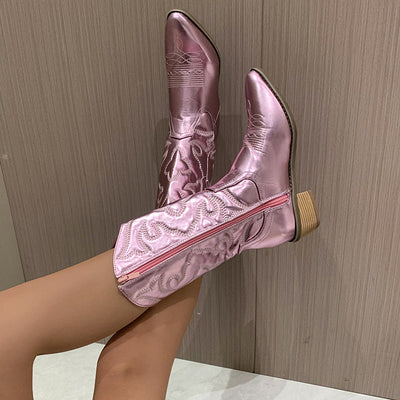 Sage™ - Elegante Cowboystiefel in Metallic-Optik